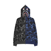 BAPE Color Camo Separate Shark Full Zip Hoodie Black Navy