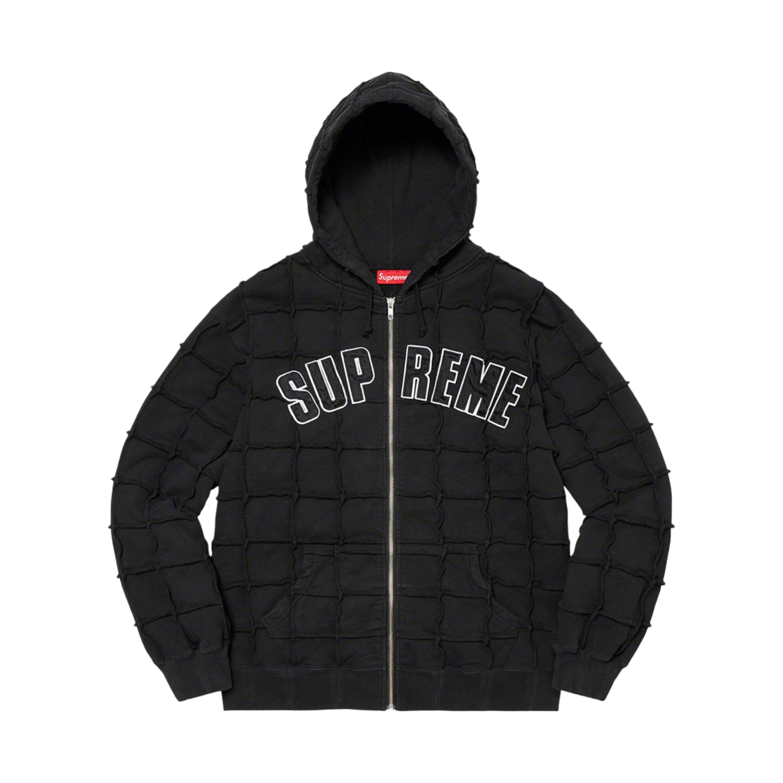 슈프림 리버스 패치워크 집업 후드 스웨트셔츠 블랙 - 22SS(Supreme Reverse Patchwork Zip Up Hooded Sweatshirt Black - 22SS) - 1