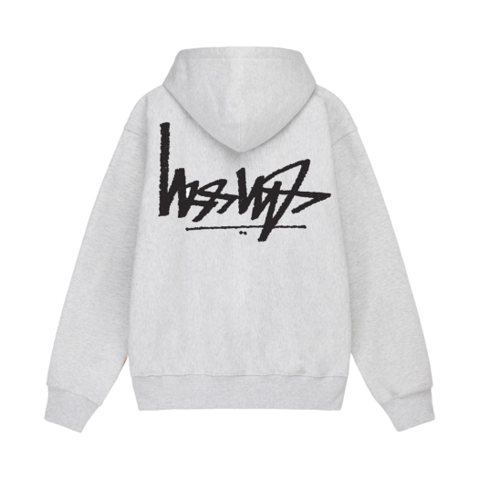 Stussy Flipped Zip Hoodie Ash Heather