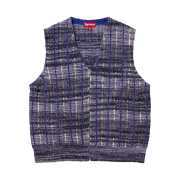 Supreme Speckled Zip Up Sweater Vest Blue - 25SS