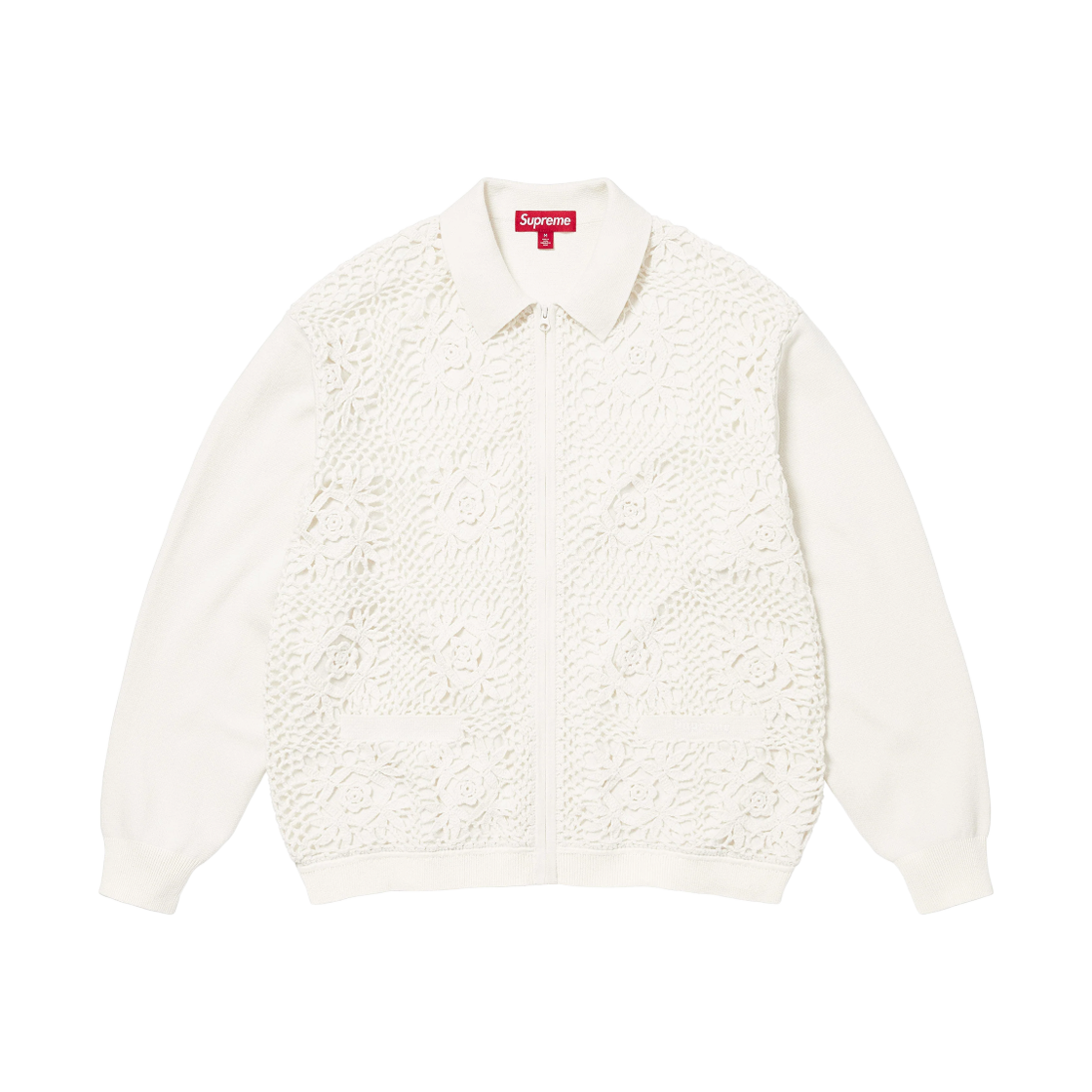 슈프림 크로셰 집업 가디건 화이트 - 25SS(Supreme Crochet Zip Up Cardigan White - 25SS) - 1
