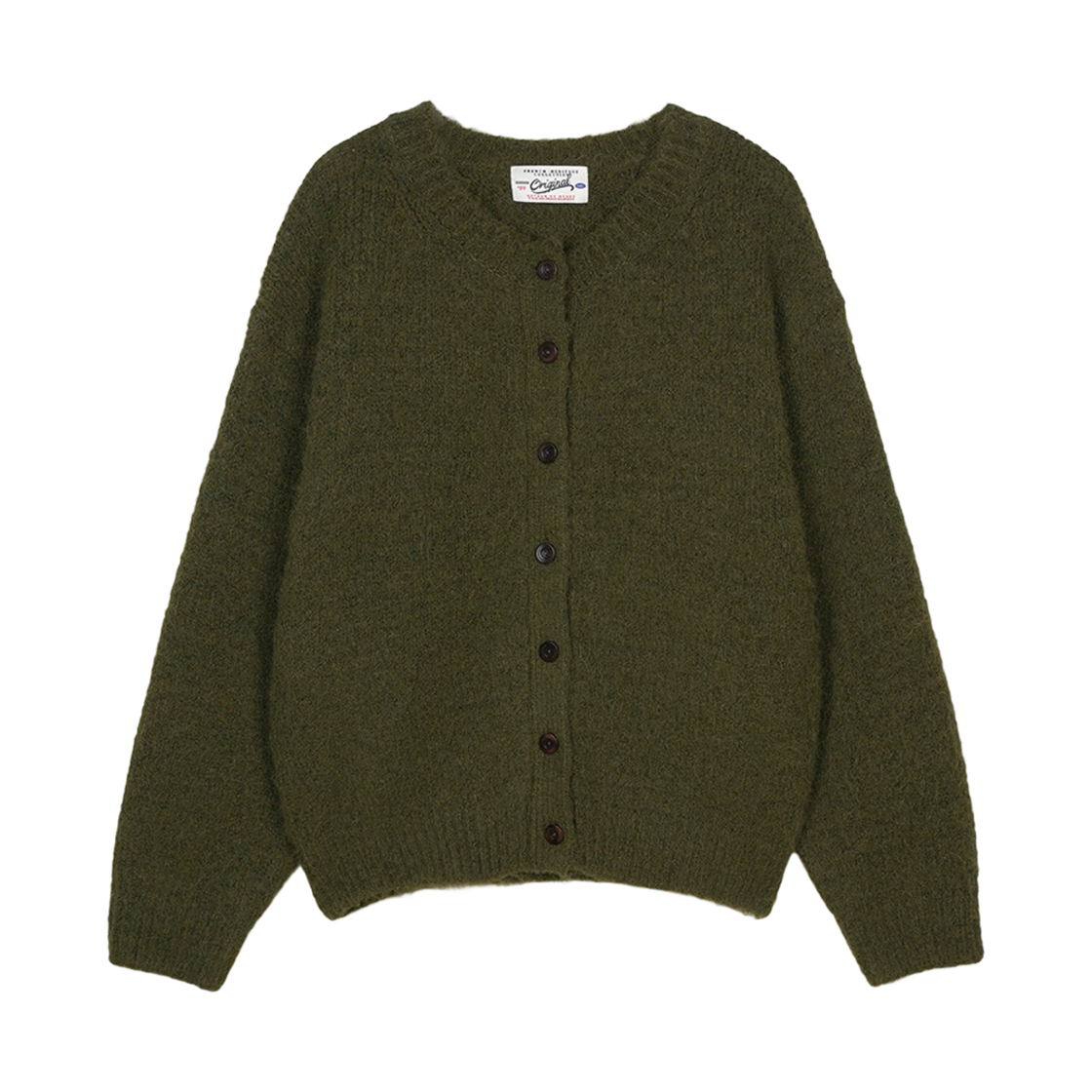 BS4FCD752EO Bensimon Hairy Knit Cardigan French Olive