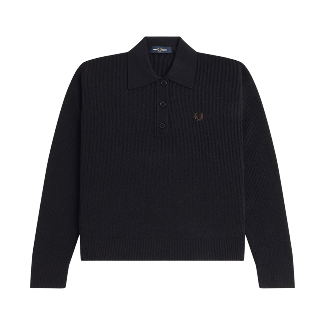 AFPF2438136-102 Fred Perry Womens Knitted Shirt Black