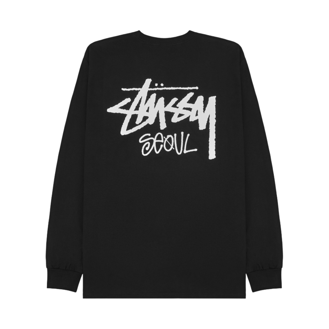 스투시 스탁 서울 롱슬리브 티셔츠 블랙(Stussy Stock Seoul LS T-Shirt Black)