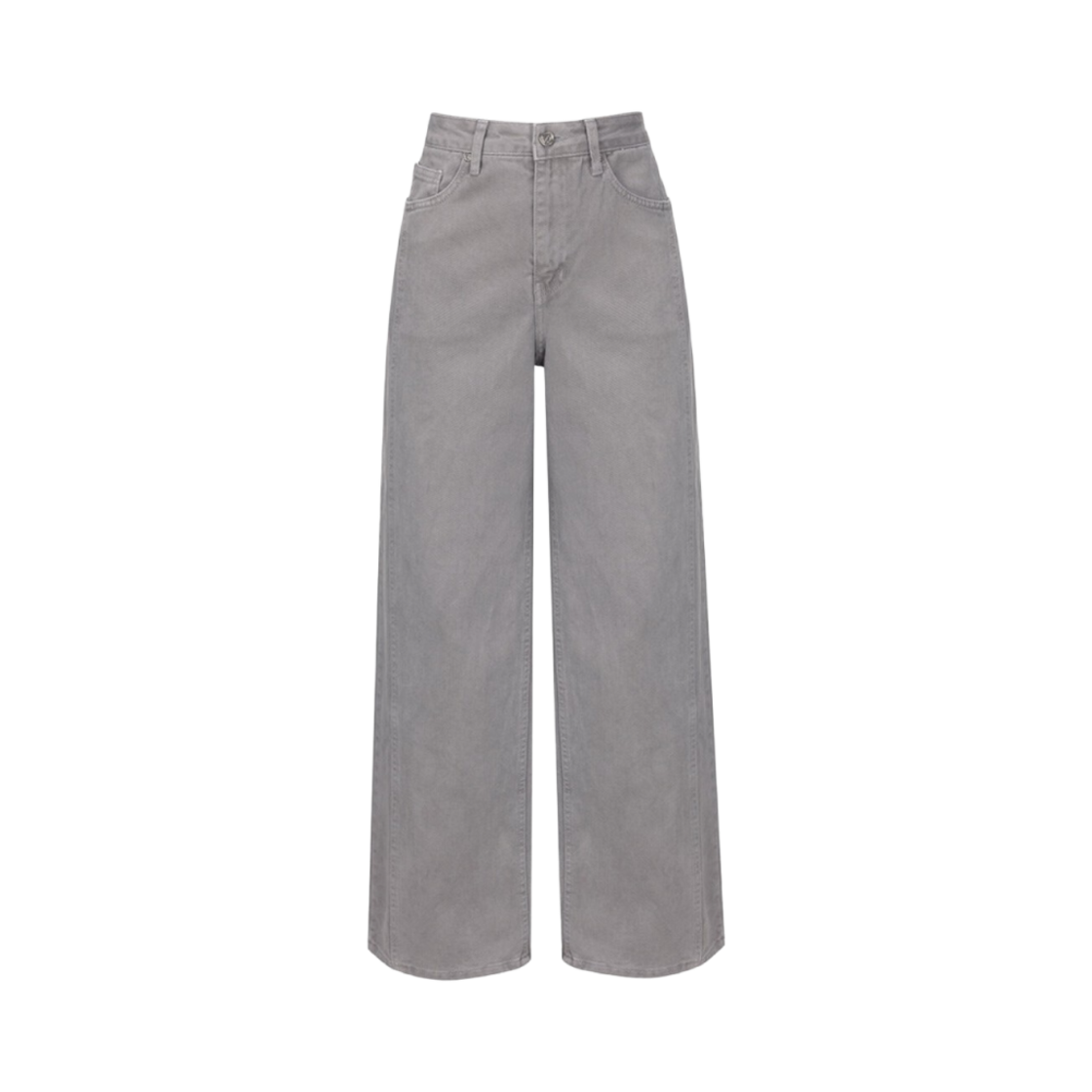 NEJ4AL832 (W) On&On Grey Dyeing Slit Denim Pants Dark Grey