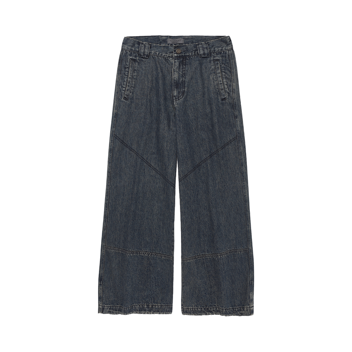 HVQFDDW603IBO Vonvat V Stitch Wide Jeans Oil Indigo