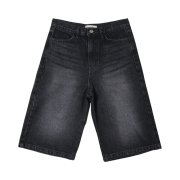 SIO Washed Half Denim Pants Black