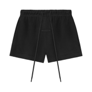 (W) Essentials Reverse French Cotton Terry Running Shorts Jet Black - 24SS