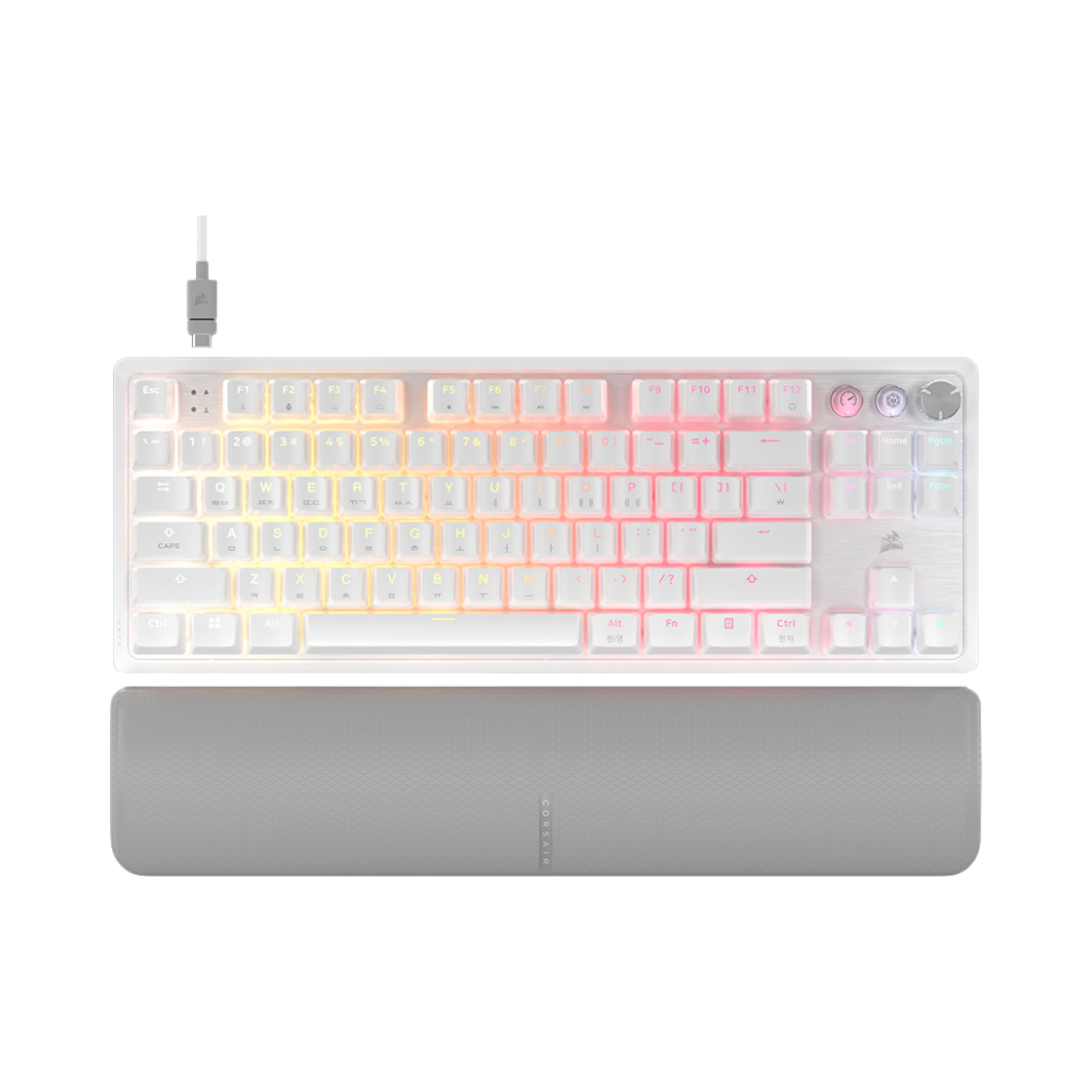 커세어 K70 PRO TKL MGX 래피드트리거 게이밍 기계식 키보드 화이트 마그네틱축(Corsair K70 PRO TKL MGX Rapid Trigger Gaming Mechanical Keyboard White Magnetic Switch)