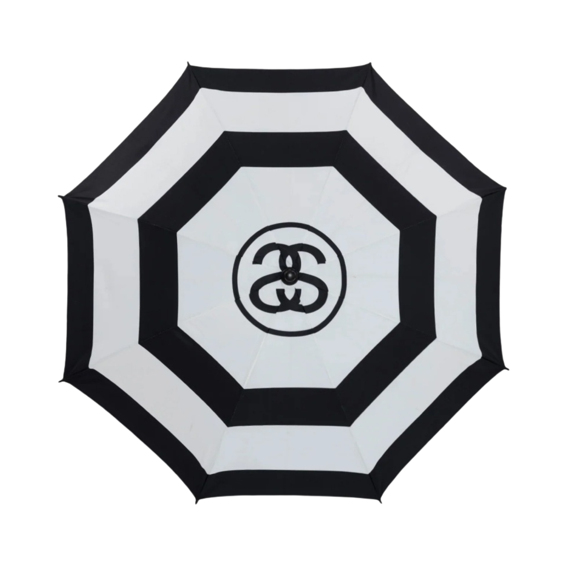 스투시 비치 우산 블랙 화이트