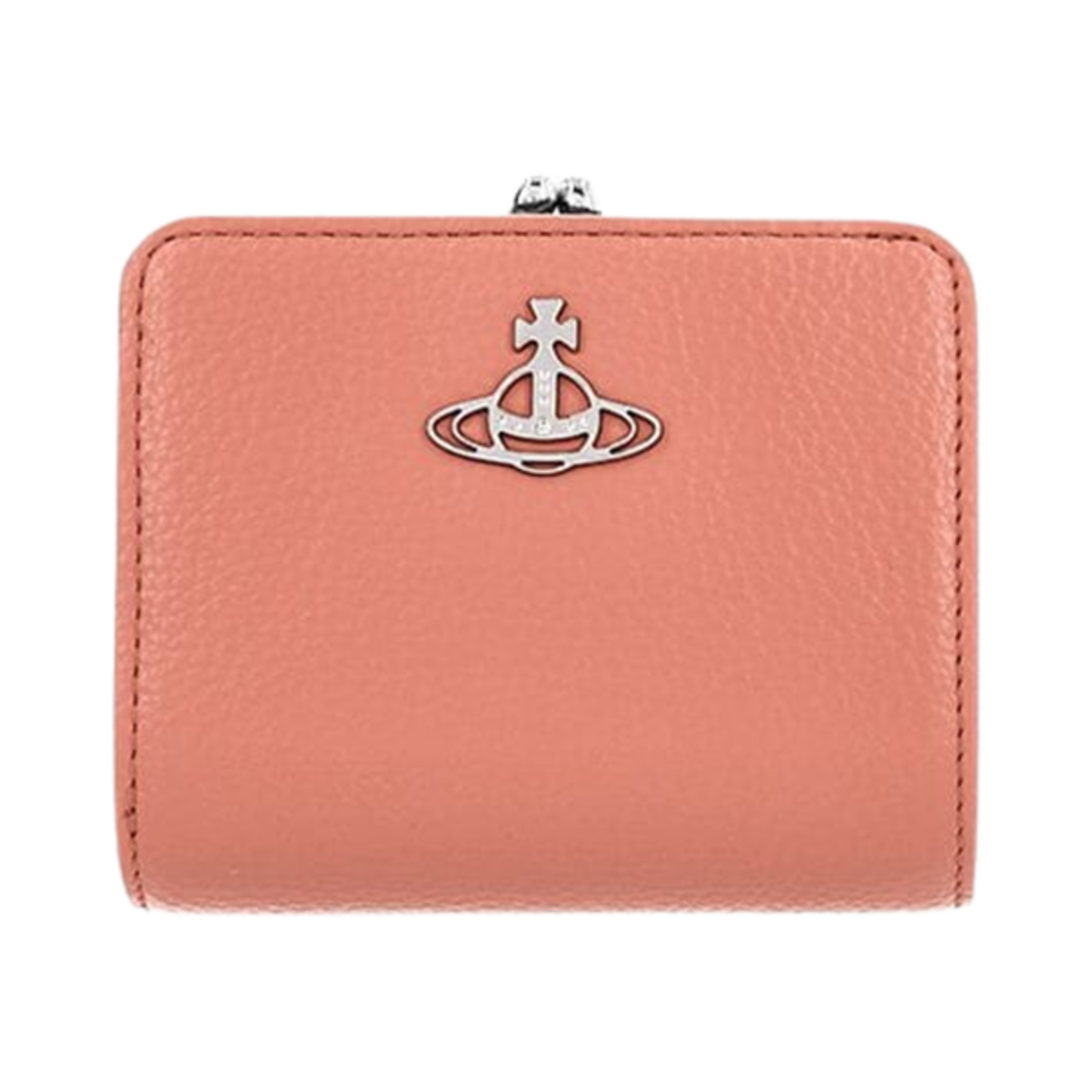 비비안 웨스트우드 리비건 바이오그린 그레인 프레임 포켓 반지갑 피치(Vivienne Westwood Re-Vegan Biogreen Grain Frame Pocket Bi-Fold Wallet Peach) - 1