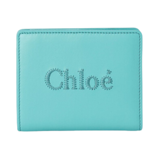 CHC23SP867I1046K Chloe Sense Compact Wallet Aqua Sea