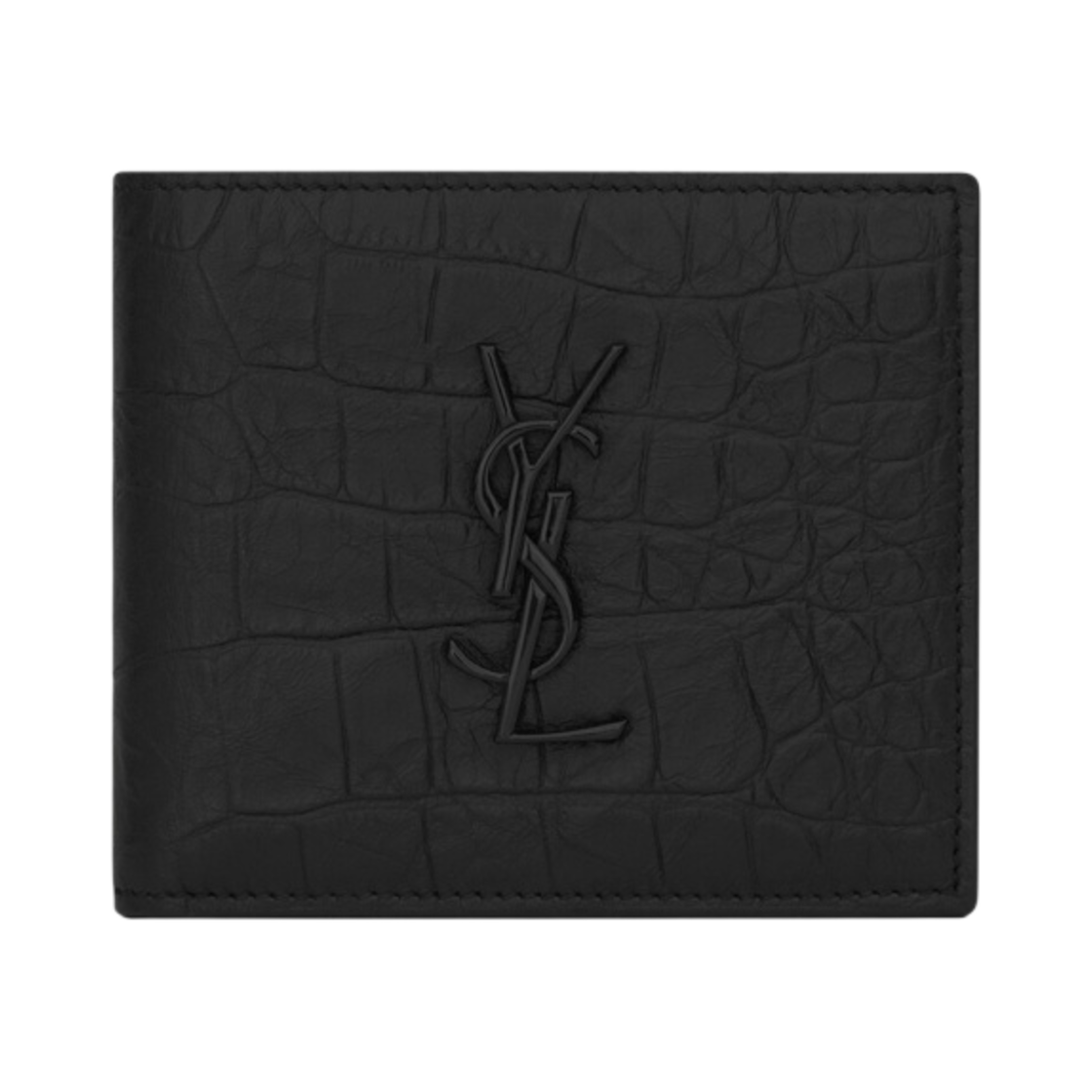 생로랑 크로커다일 엠보스드 레더 카산드라 이스트/웨스트 지갑 블랙(Saint Laurent Cassandre East/West Wallet in Crocodile Embossed Leather Black)