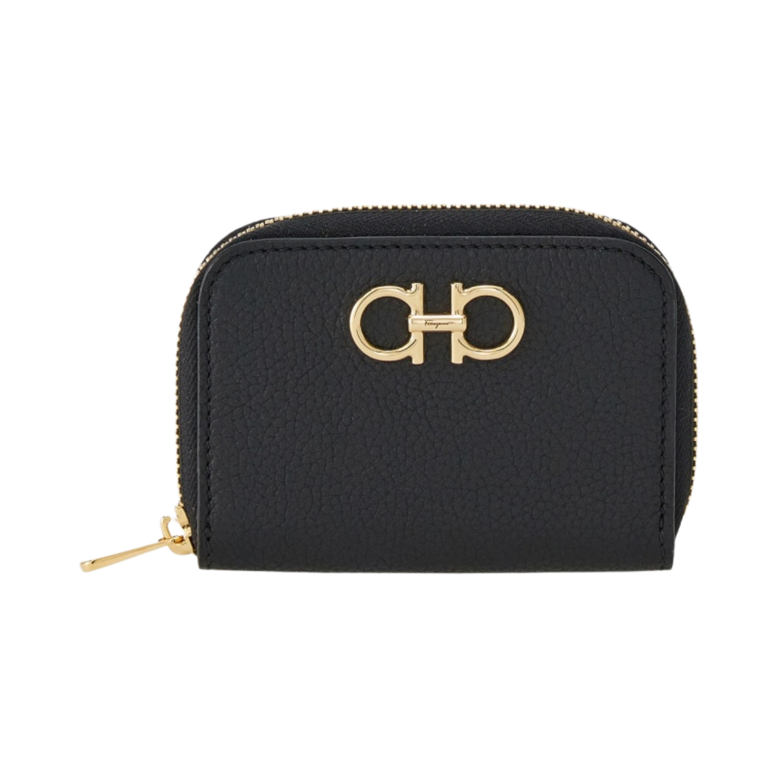 220406-758664 Ferragamo Gancini Credit Card Holder Zip Around Black - 대표 이미지 #1