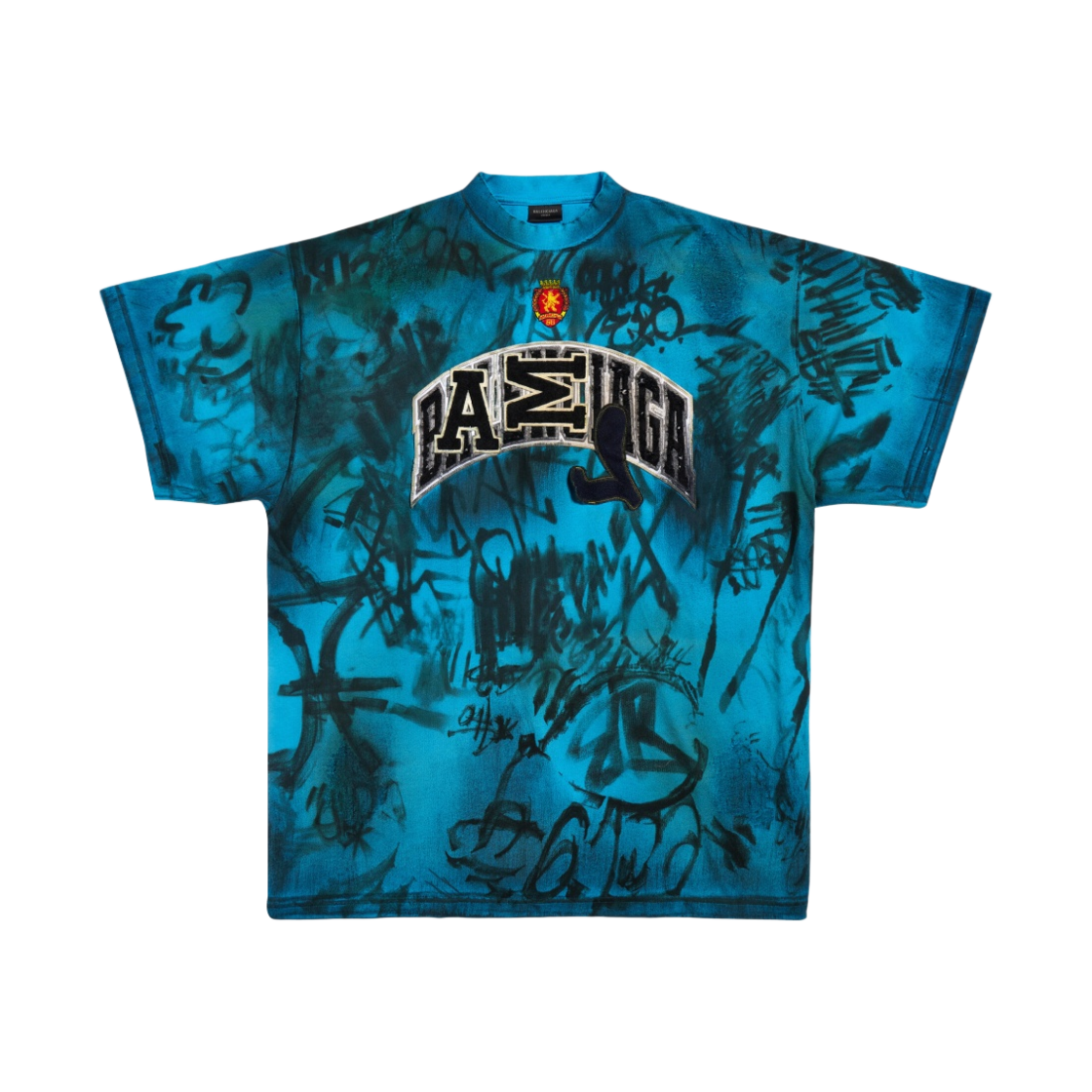 발렌시아가 스케이터 오버사이즈 티셔츠 블루 스카이