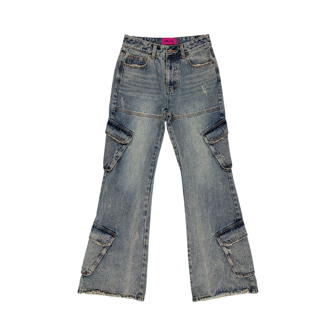 WL243DLP02WIDG MELLOW Cargo Bootscut Denim Pants Indigo