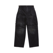 Balenciaga Cotton Ripstop Large Fit Cargo Pants Black