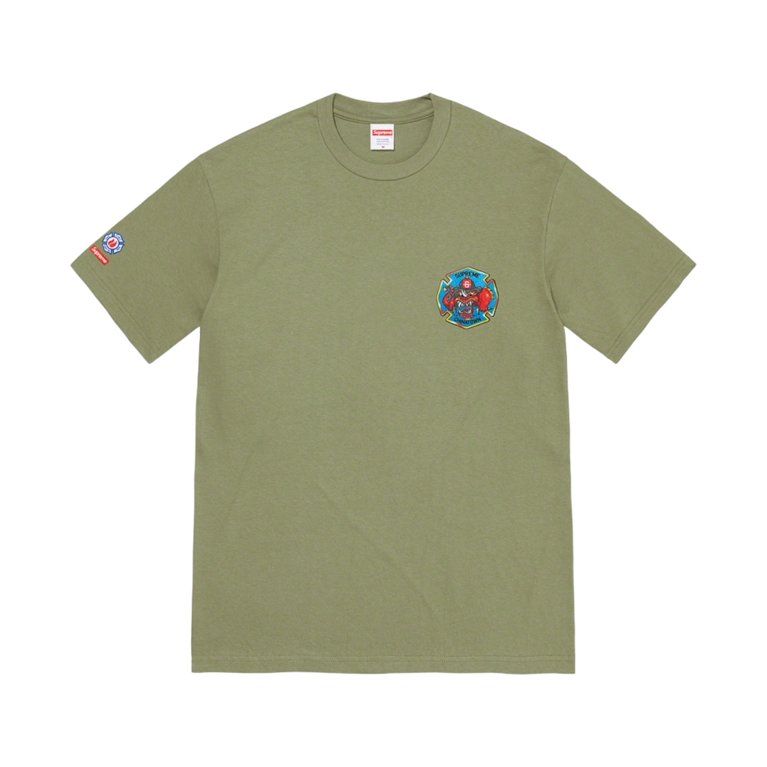 슈프림 FDNY 엔진 9 티셔츠 라이트 올리브 - 22FW(Supreme FDNY Engine 9 T-Shirt Light Olive - 22FW) - 2