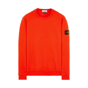 Stone Island 62420 Brushed Cotton Fleece Garment Dyed Crewneck Sweatshirt Lobster Red - 23FW