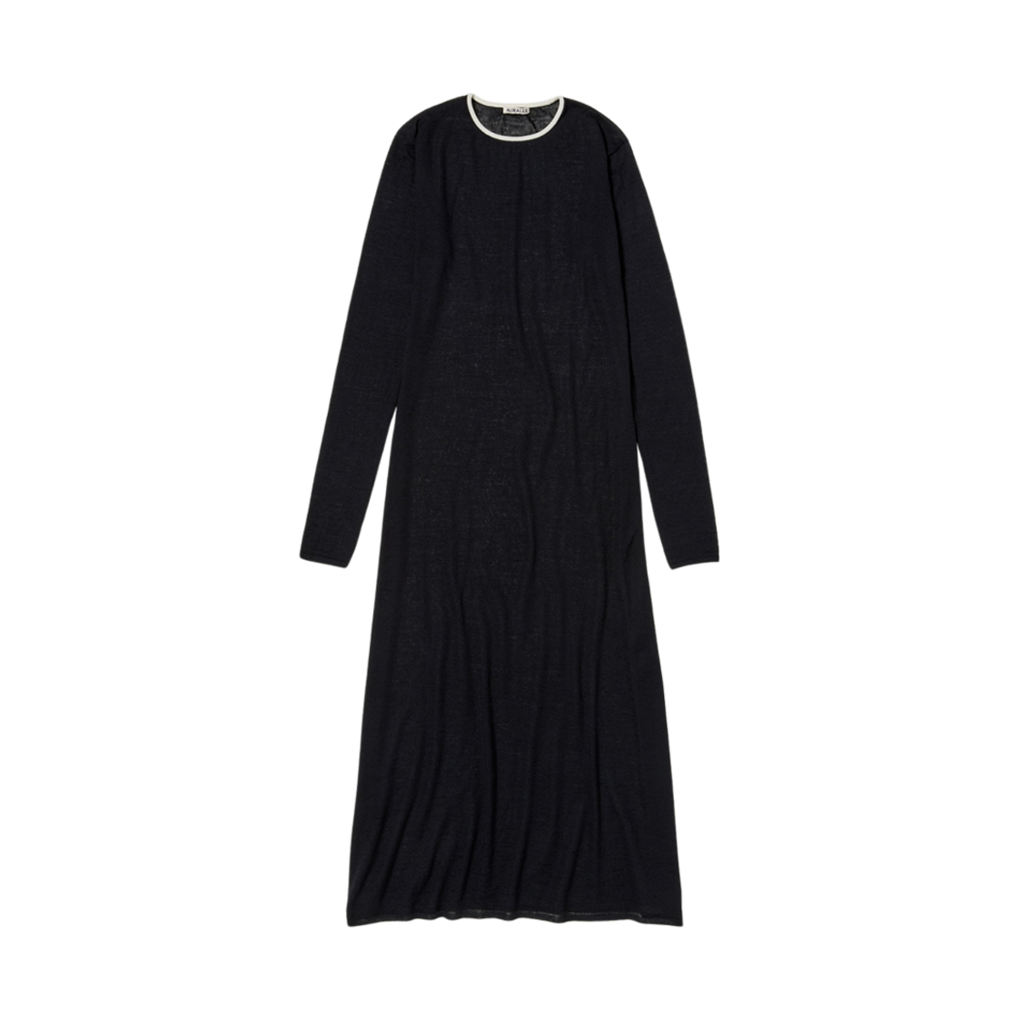 (W) 오라리 하드 트위스트 하이 게이지 울 실크 니트 드레스 블랙((W) Auralee Hard Twist High Gauge Wool Silk Knit Dress Black) - 1