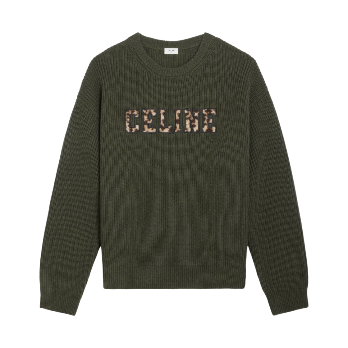 셀린느 립드 울 오버사이즈 스웨터 카키(Celine Oversized Sweater in Ribbed Wool Khaki) - 1