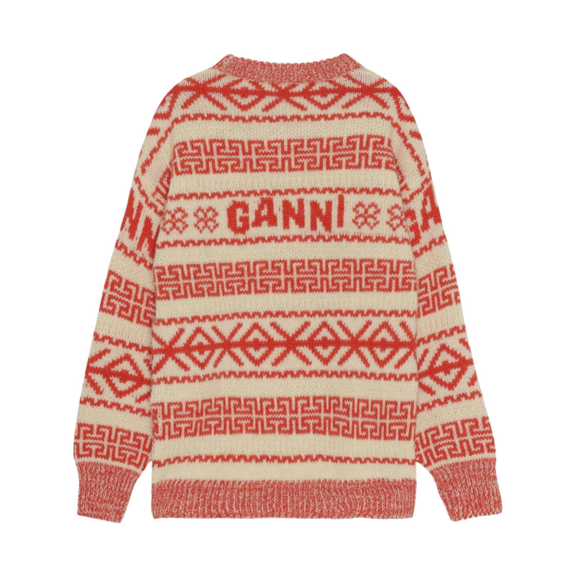 (W) 가니 로고 울 풀오버 에그렛((W) Ganni Logo Wool Pullover Egret) - 2