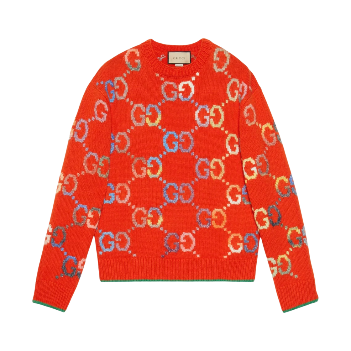 구찌 GG 울 자카드 스웨터 오렌지(Gucci GG Wool Jacquard Sweater Orange) - 1