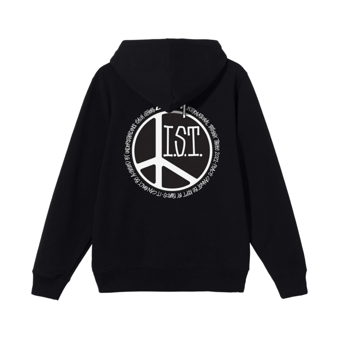 스투시 피스 닷 후드 블랙