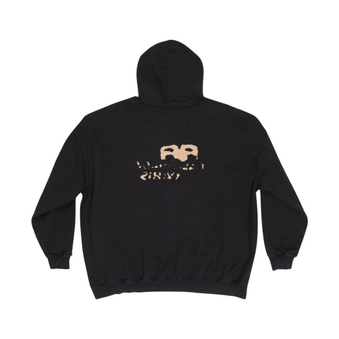 620947TNVQ11059 (W) Balenciaga Hand Drawn BB Icon Hoodie Large Fit Black - #2