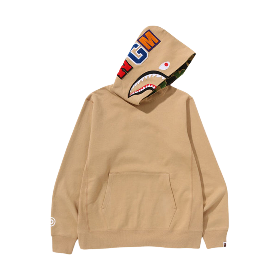 - BAPE ABC Camo Shark Pullover Hoodie Beige