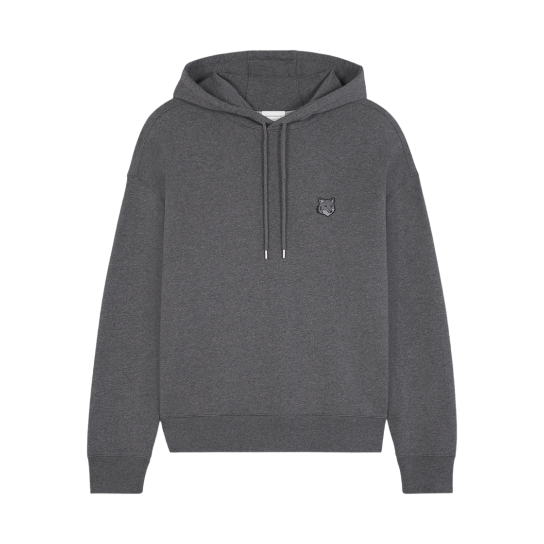 LM00705KM0001-H170 Maison Kitsune Bold Fox Head Patch Oversize Hoodie Dark Grey Melange