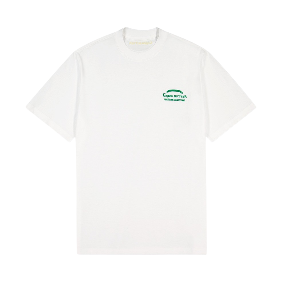 그린버터 우먼 니들워크 로고 티 아이보리