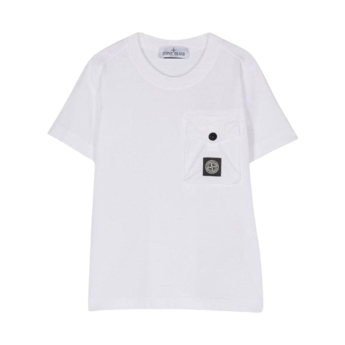 781620247-V0001 (Kids) Stone Island Patch Pocket Short Sleeve T-Shirt White - 23SS