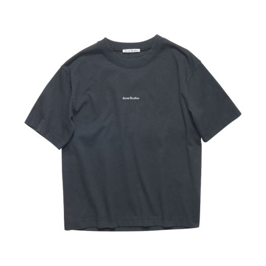 (W) Acne Studios Edie Stamp Logo T-Shirt Optic Black