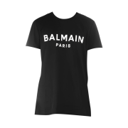 Balmain Logo Print T-shirt Black