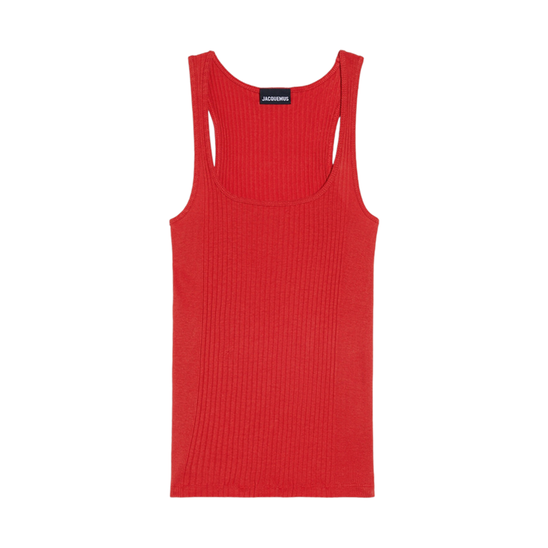 (W) 자크뮈스 르 데바듀어 카라코 립드 탱크탑 레드((W) Jacquemus Le Débardeur Caraco Ribbed Tank Top Red) - 1