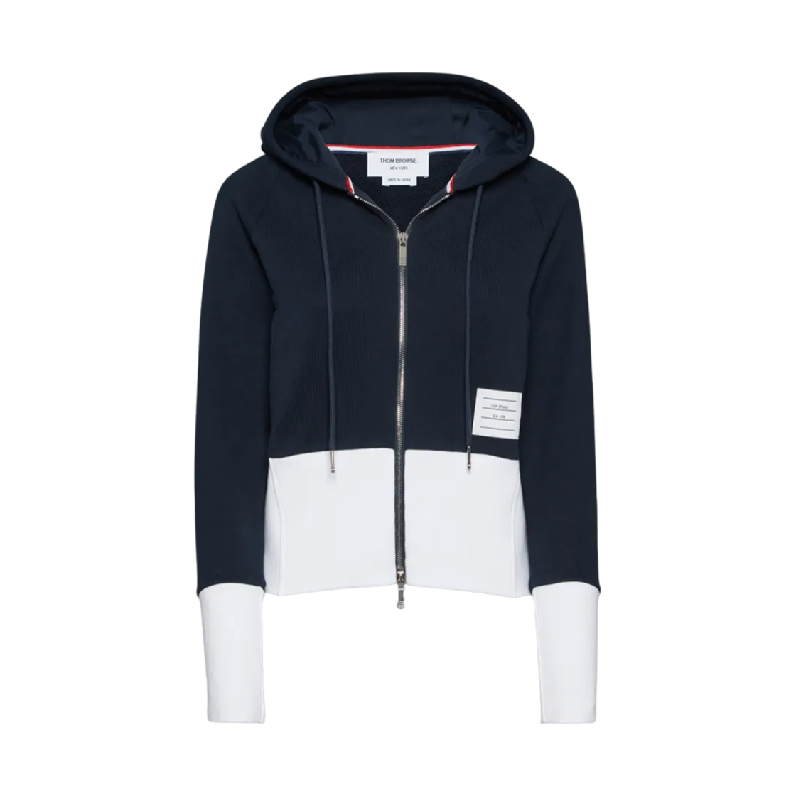 FJT382A-03037-415 (W) Thom Browne Classic Loopback 4-Bar Zip Up Hoodie Blue