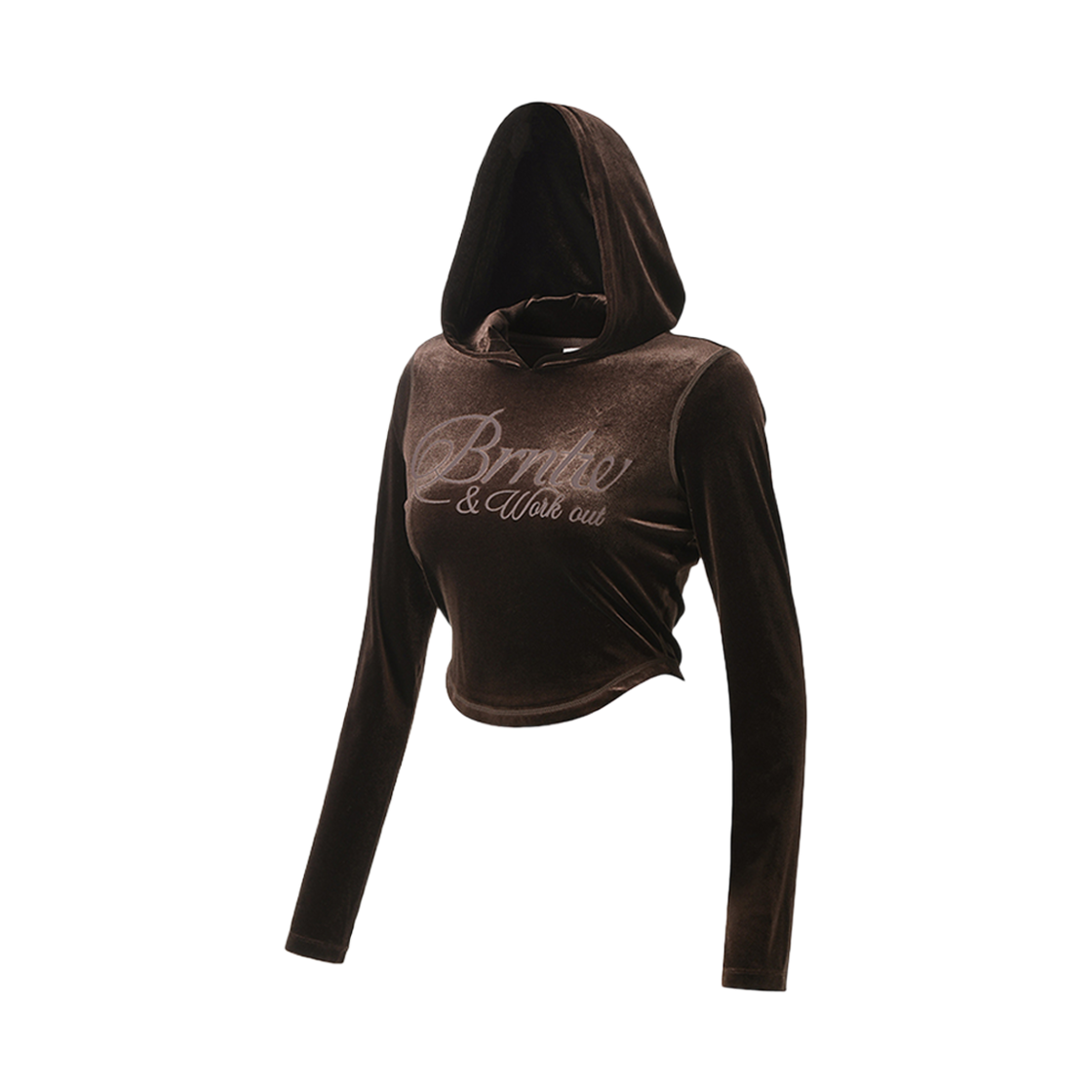 본투윈 벨루어 슬림핏 후디 브라운