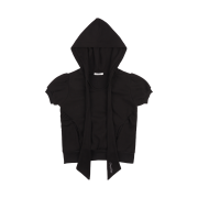 Fancy Club Puff Round Scarf Hoodie Black