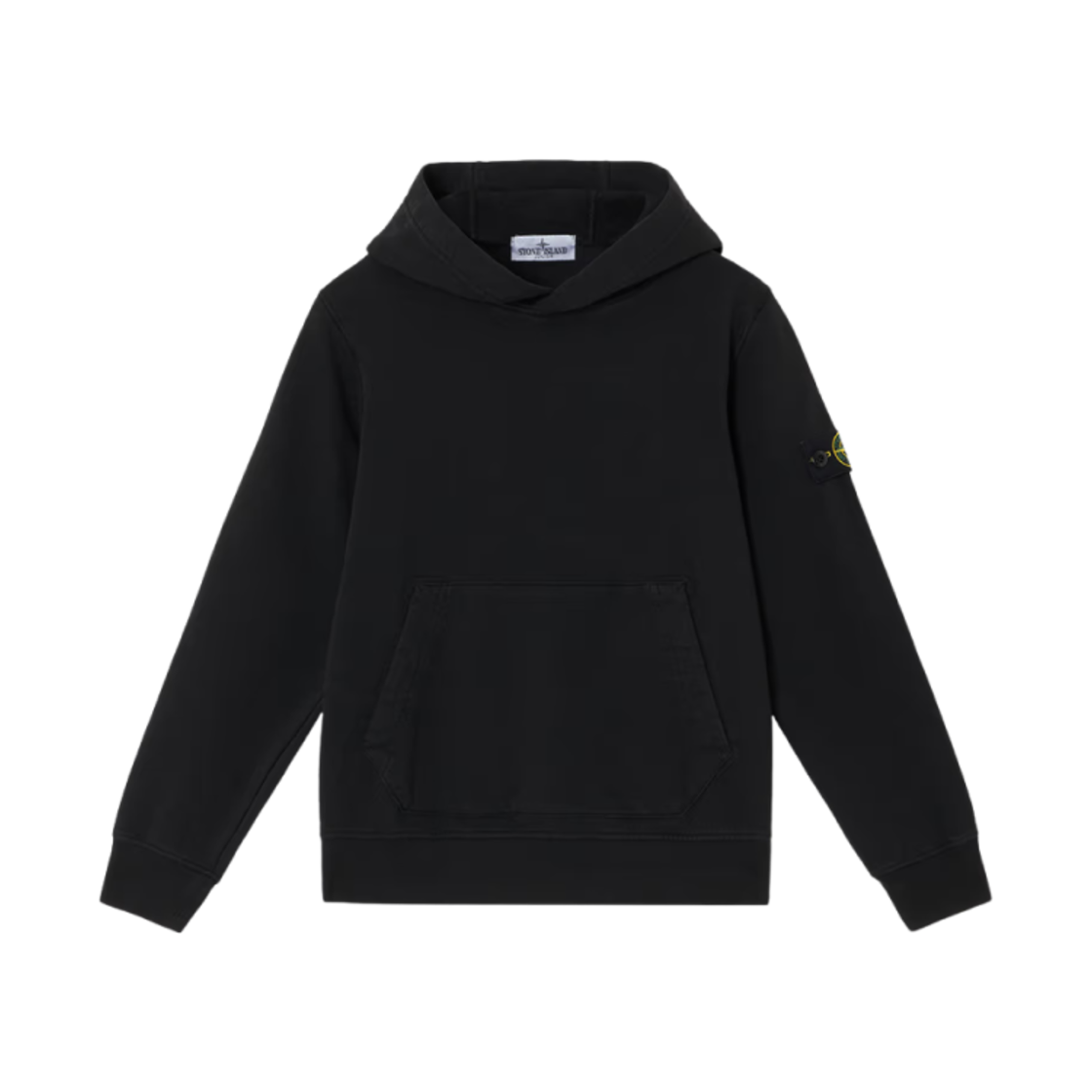 K1S1661000-12S0040-V0029 (Kids) Stone Island 6100012 Organic Cotton Fleece Hooded Sweatshirt Black - 25SS