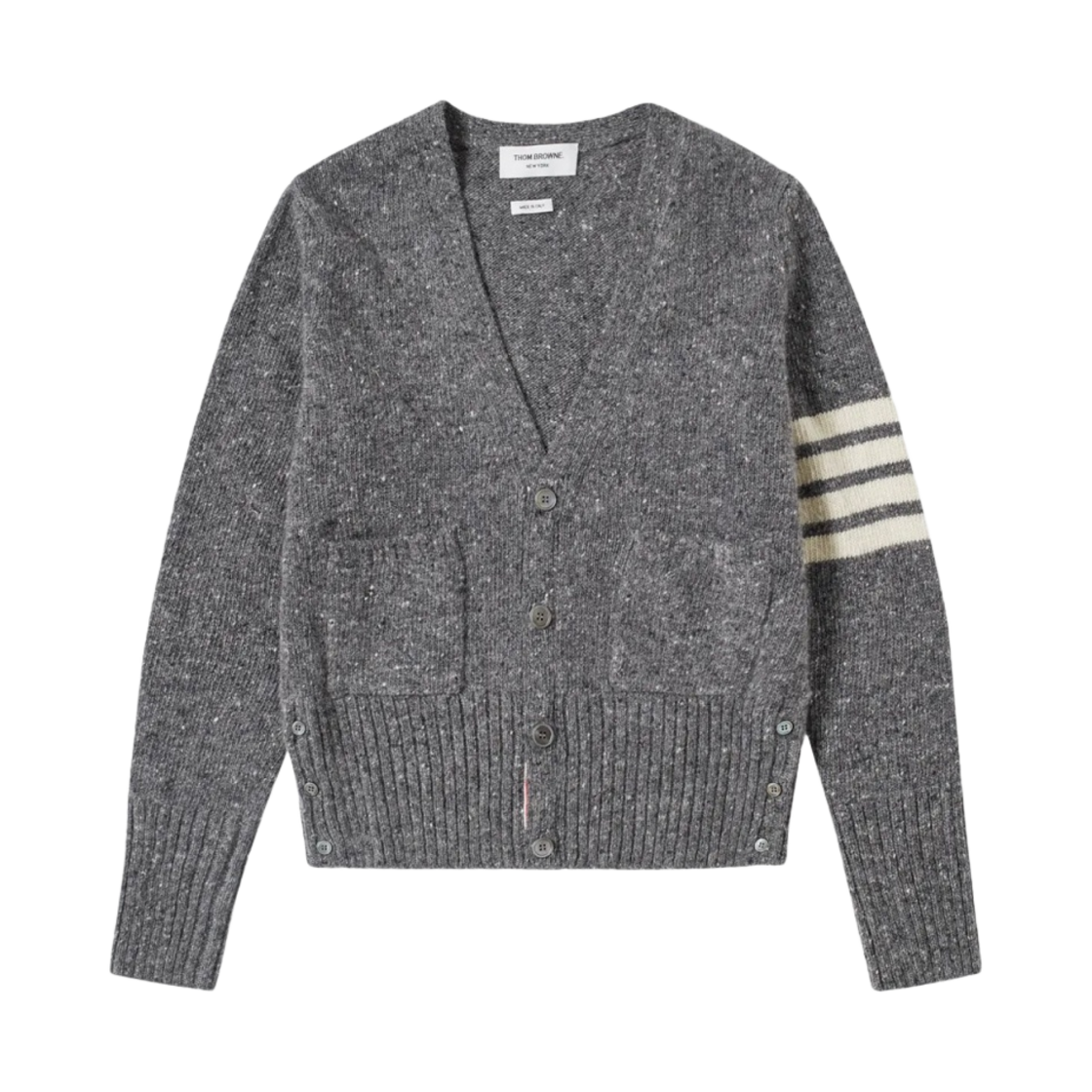 톰브라운 모헤어 트위드 사선 가디건 미디움 그레이(Thom Browne 4-Bar in Mohair Tweed Cardigan Medium Grey) - 1