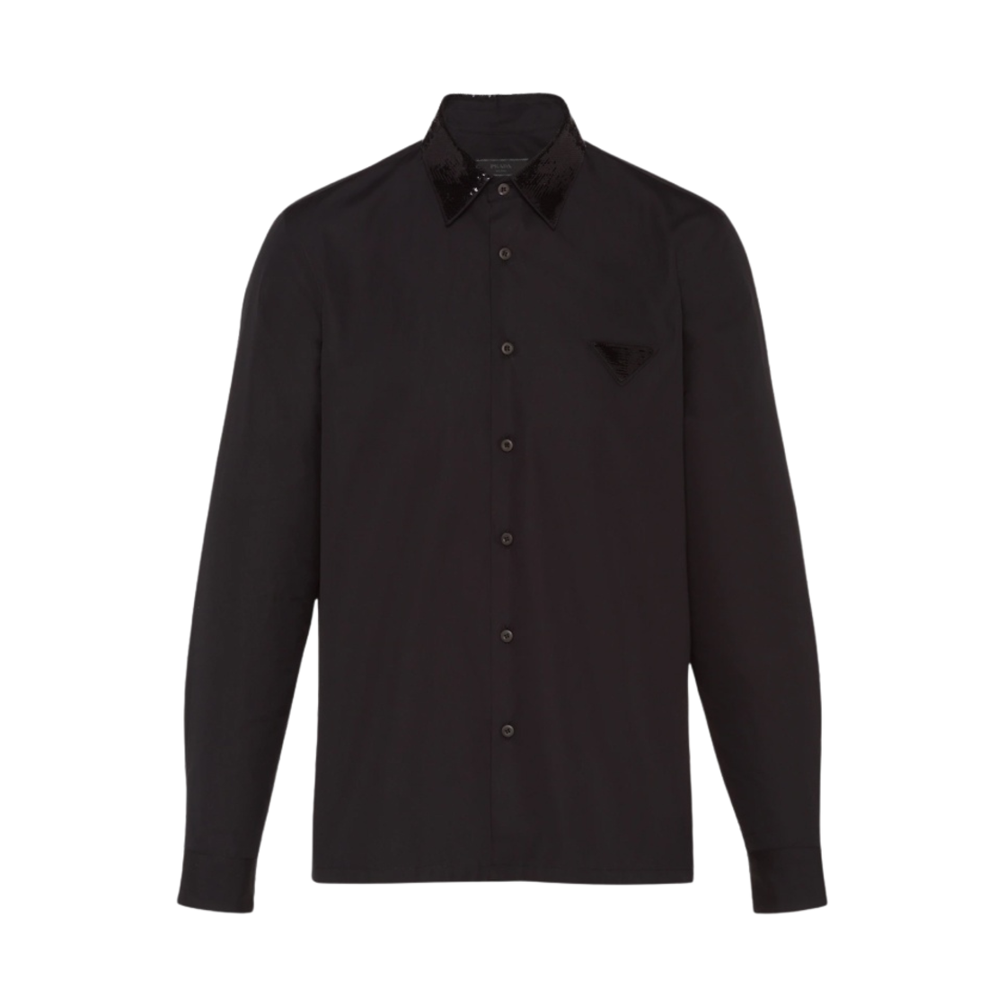 프라다 시퀸 코튼 셔츠 블랙(Prada Sequined Cotton Shirt Black) - 1