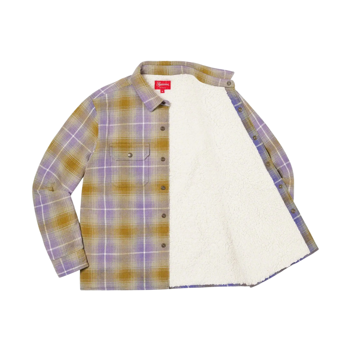 슈프림 셔링 라인드 플란넬 셔츠 올리브 - 22FW(Supreme Shearling Lined Flannel Shirt Olive - 22FW) - 2