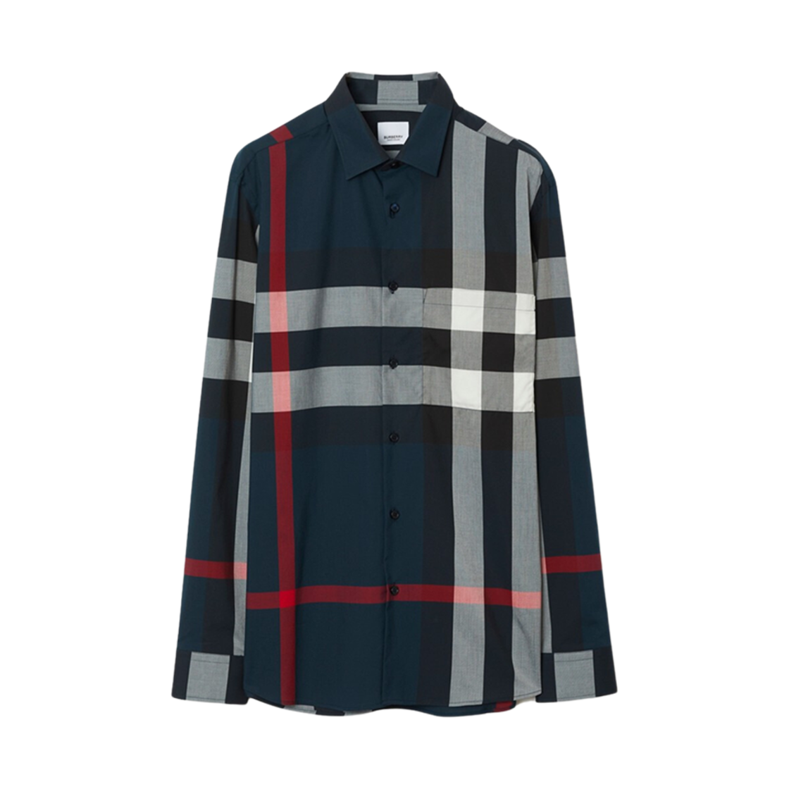 8073216 Burberry Check Cotton Shirt Navy