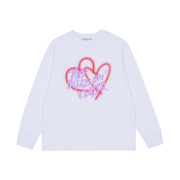 The Museum Visitor Blurred Heart Printed Long Sleeve White