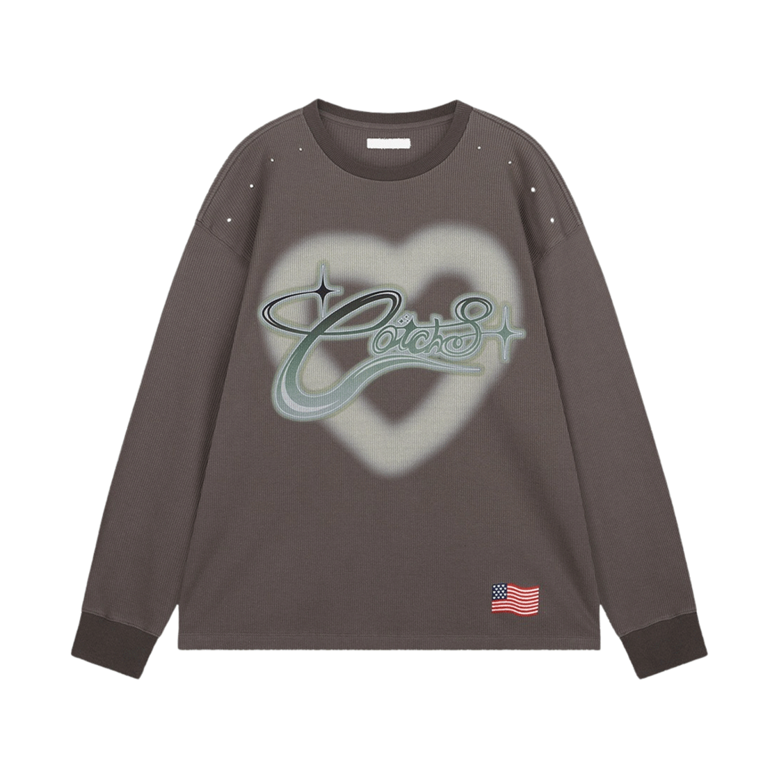 C38 Cotchs Love Cotchs Waffle L/S Tee Charcoal