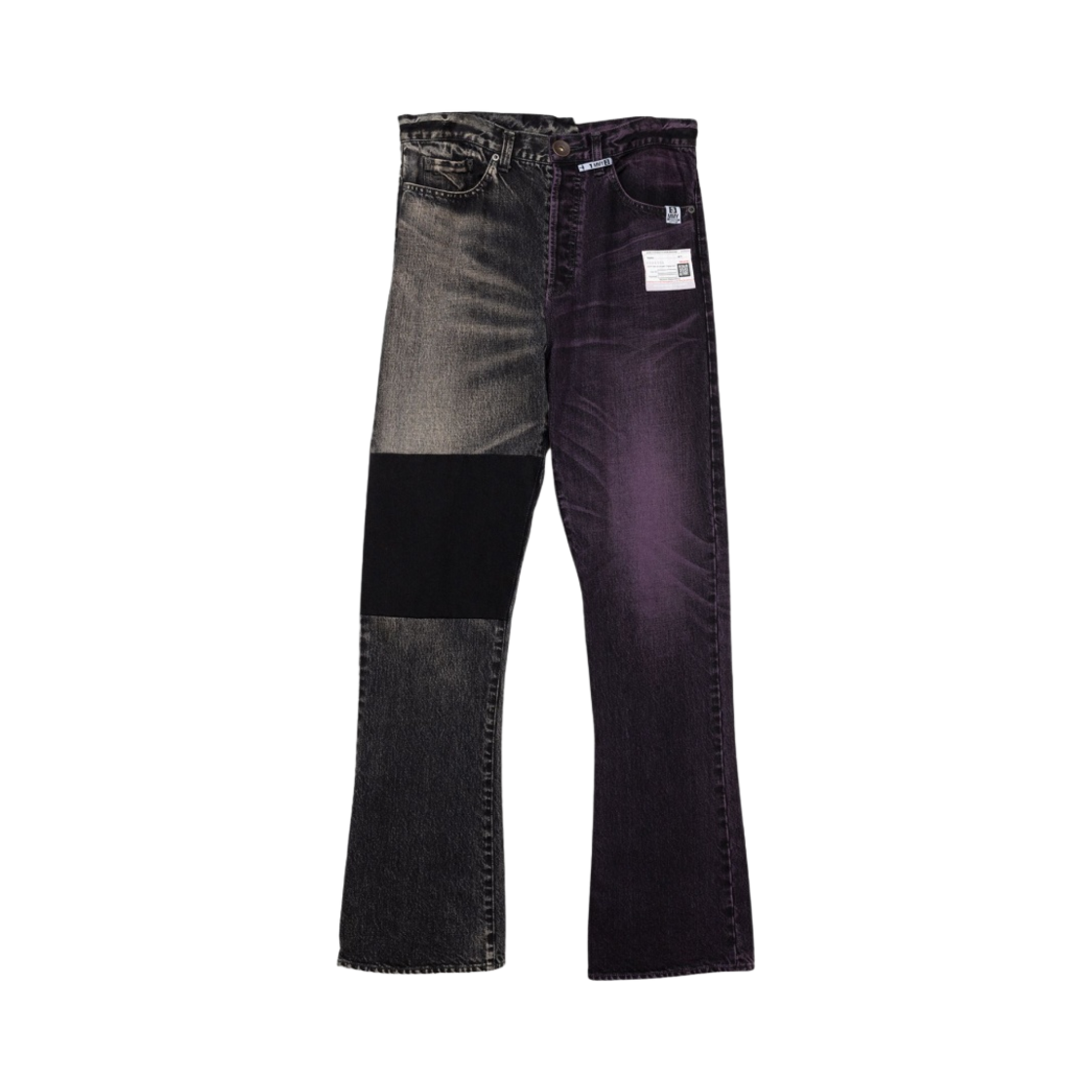 A10PT021-BLACK Maison Mihara Yasuhiro 2-Toned Denim Pants Black