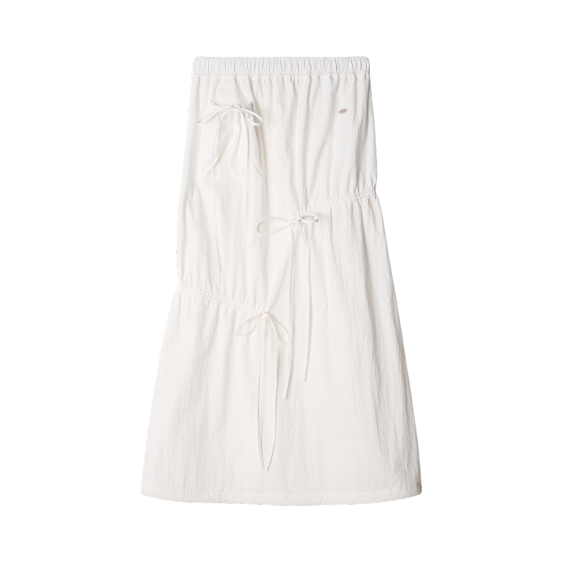 - (W) Aviemuah Ribbon Shirring Two-Way Skirt White
