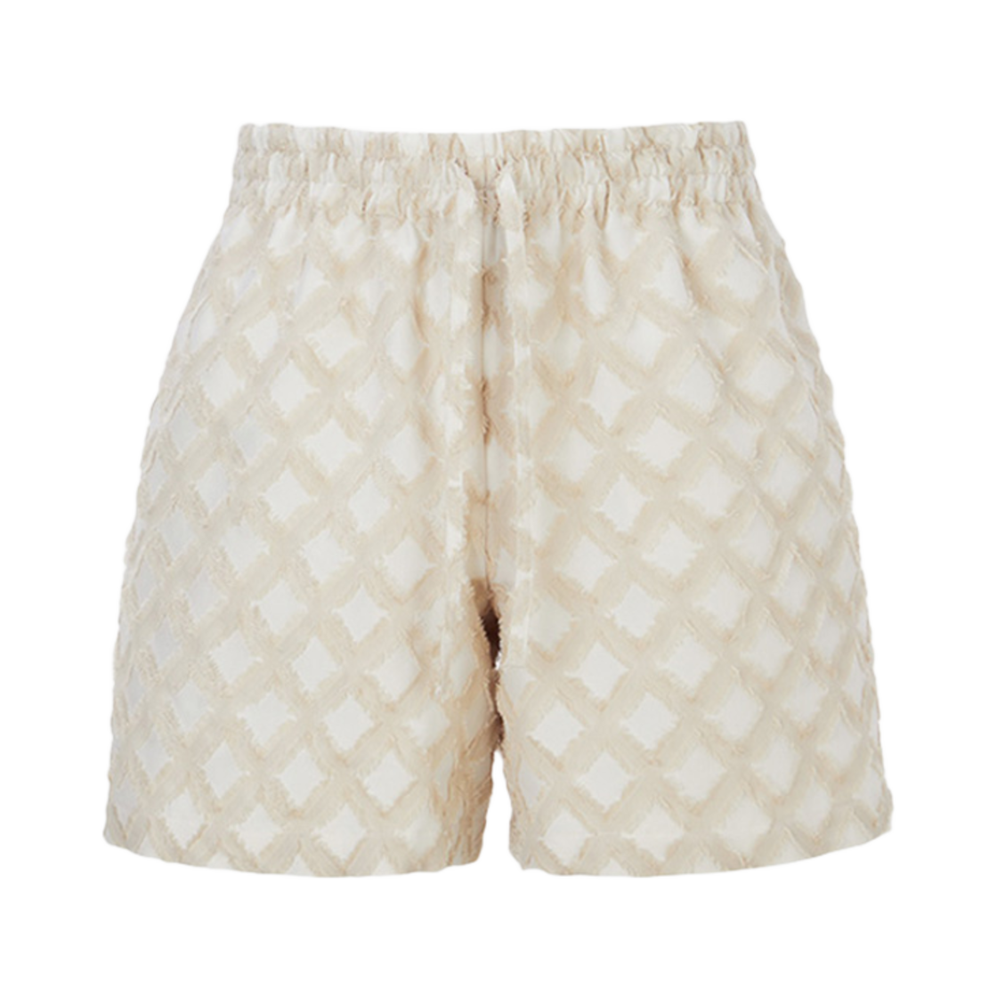 LH2511PT002EIV LE17SEPTEMBRE Argyle Patterned Jacquard Shorts Ivory
