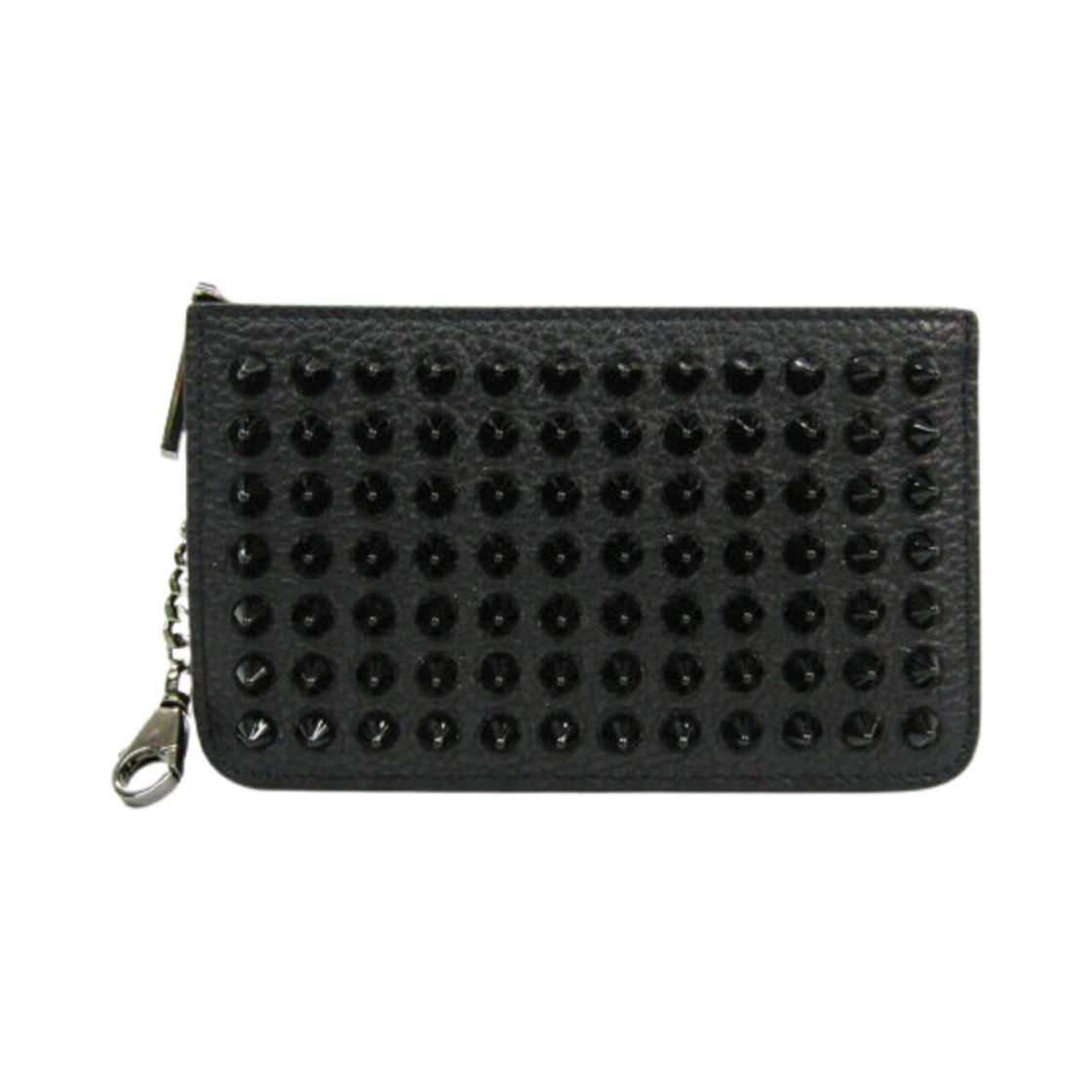 3185062CM53 Christian Louboutin Studs Coin Case with Keyring Black